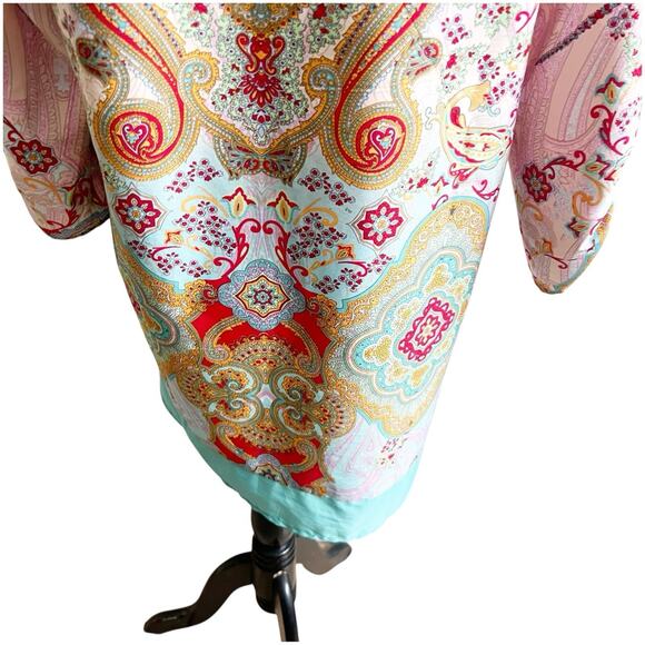 Soft Surroundings Bohemian Tunic Size Large Multi Pattern Colorful With Tassels - Picture 7 of 14